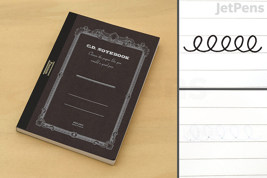 The rich, silky paper in Apica Premium C.D. Notebooks has little showthrough.