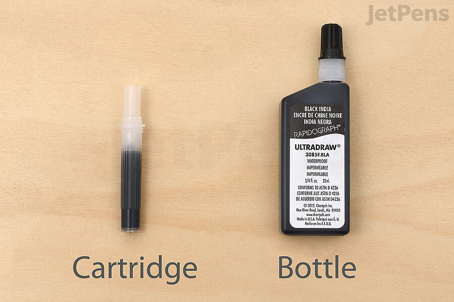Comparison of ink cartridge and ink bottle