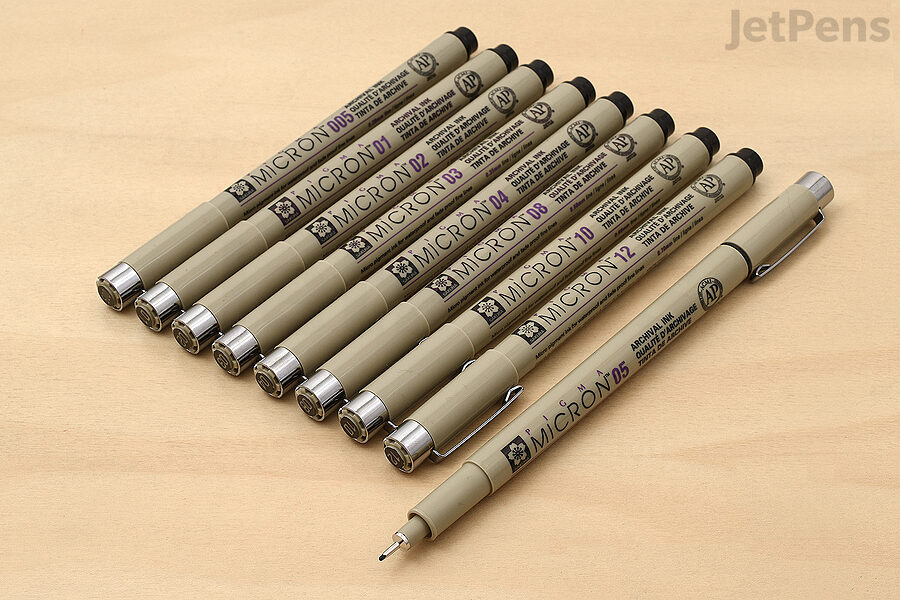 Mr. Pen- Drawing Pens for Artists, 8 Pack Black Multiliner/Fineliner Micro  Anime / Sketch Pens, Line Art /Inking Pens, Fine Point Bible Journaling