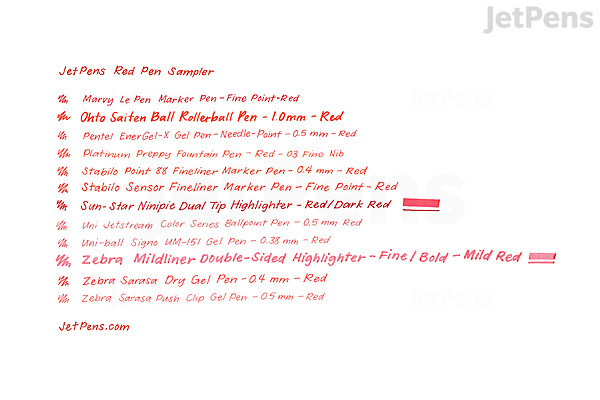 JetPens Red Pen Sampler