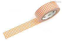mt Patterns Washi Tape - Grid - Mandarin - 15 mm x 7 m - MT MT01D394R