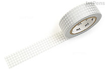 mt Patterns Washi Tape - Grid - Silver 2 - 15 mm x 7 m - MT MT01D399R