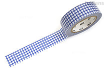 mt Patterns Washi Tape - Grid - Blueberry - 15 mm x 7 m - MT MT01D396R