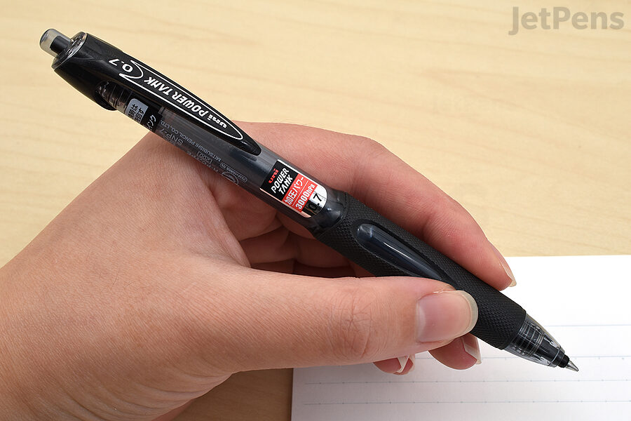 The Uni Power Tank Ballpoint Pen performs well in extreme conditions.