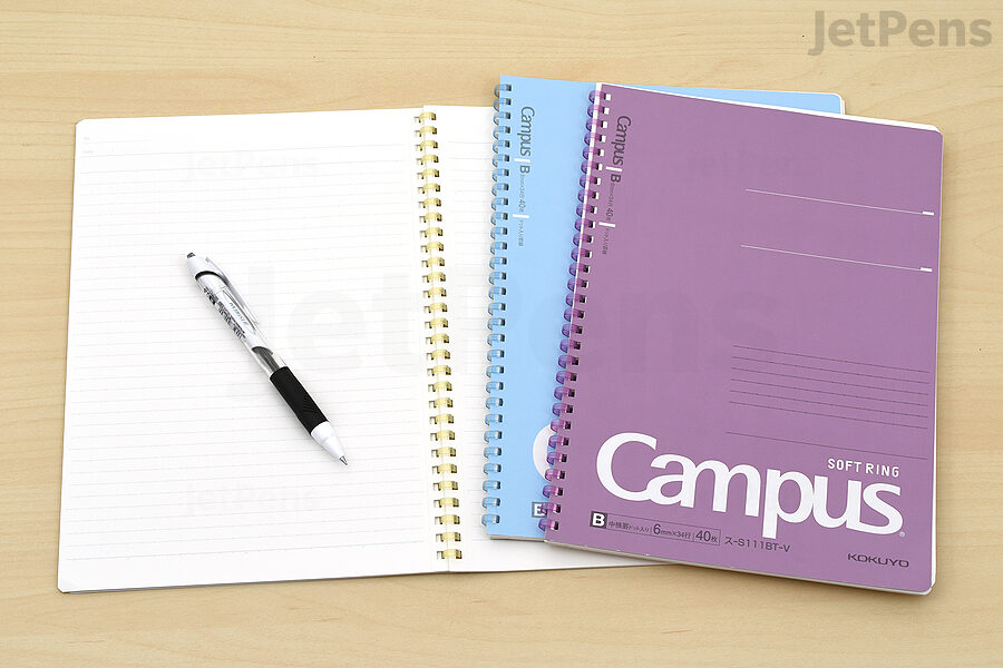 Kokuyo Soft Ring Notebooks are ingeniously designed with bindings consisting of soft plastic rings.