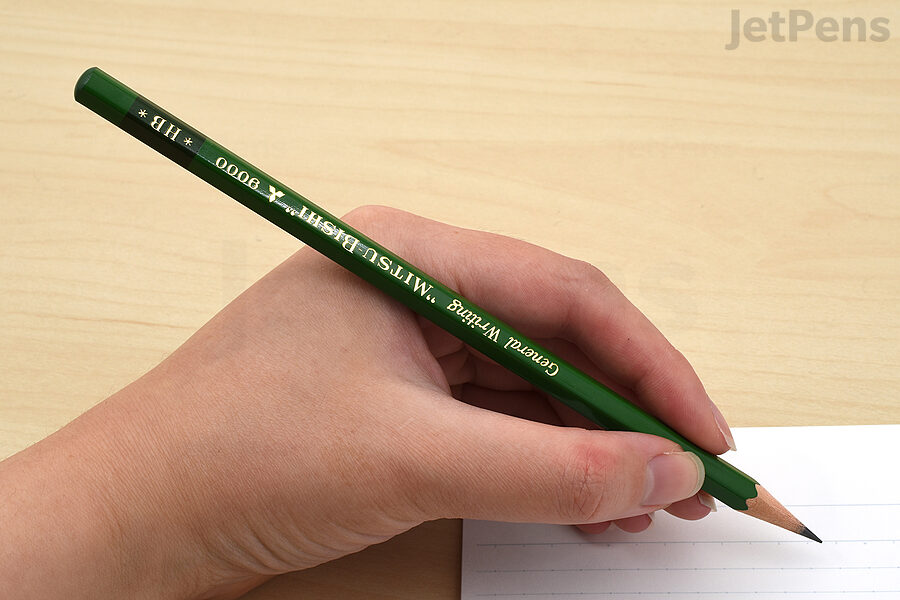 The Uni Mitsubishi 9000 Pencil writes smoothly yet resists smudging.