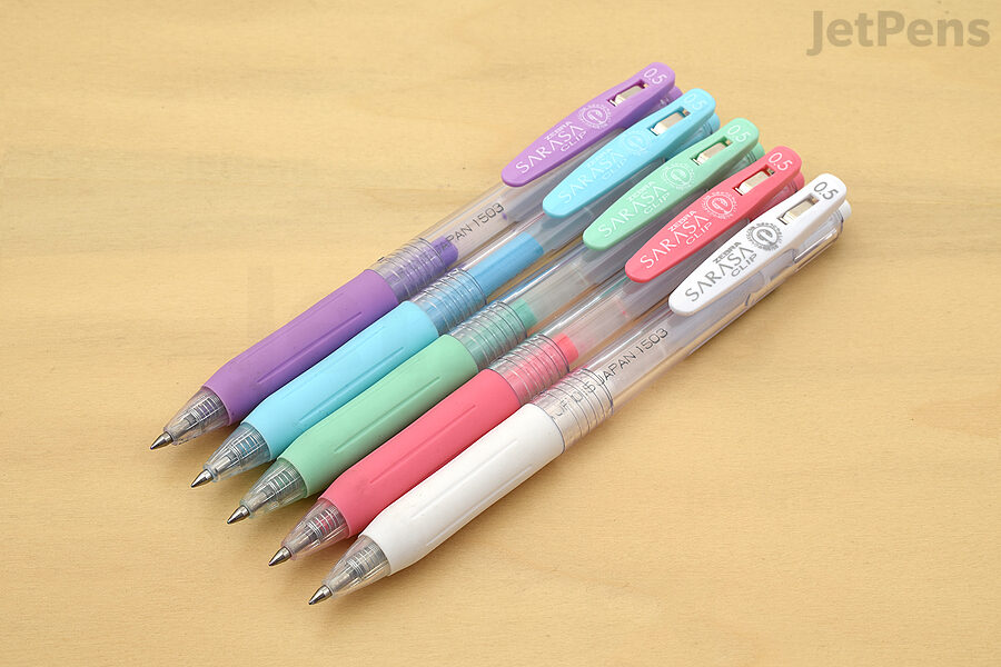 The Zebra Sarasa Clip Milk Gel Pen comes in charming pastel hues.