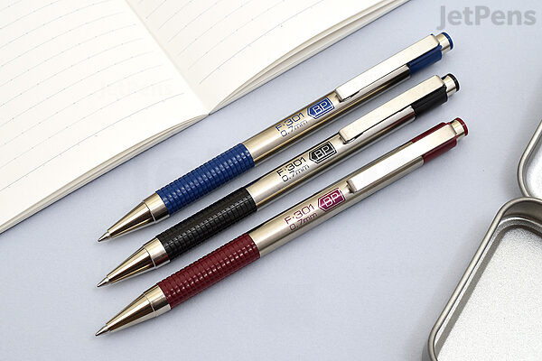Zebra Pen F-301 ballpoint stainless steel retractable pen, 0.7mm