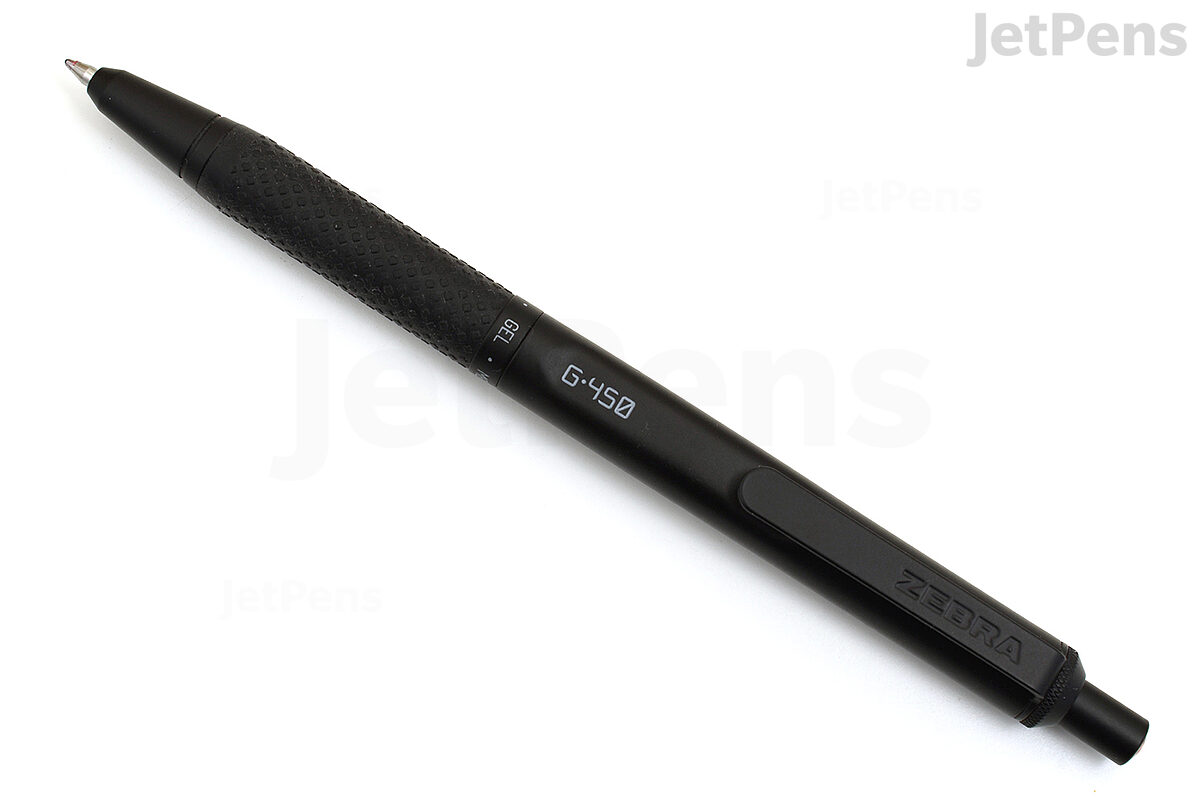 Zebra Pen G-450 Retractable Gel Pen, Black Brass Barrel, Medium Point, 0.7mm, Black Ink, 1-Pack (49511)