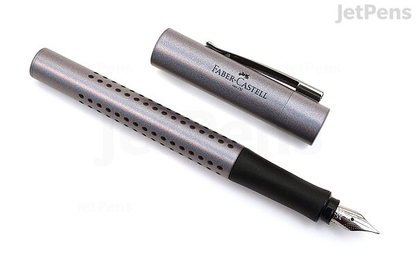 Faber-Castell Grip Fountain Pen - Glam Silver - Fine Nib
