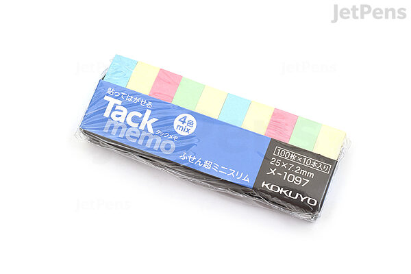 Kokuyo Tack Memo N Sticky Notes - Mini Slim - 5.0 cm x 0.7 cm - 4 Colors