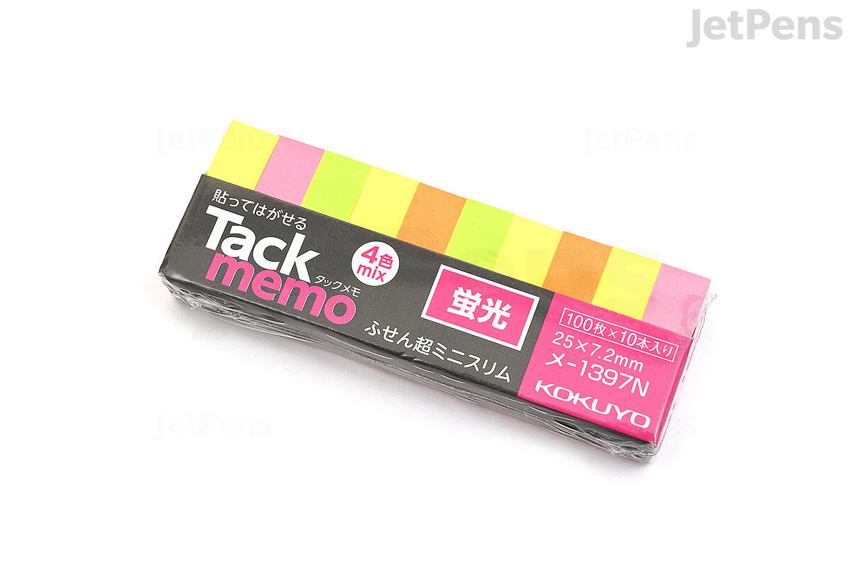 Kokuyo Tack Memo N Sticky Notes - Mini - 5.0 cm x 1.5 cm - 4 Bright Colors