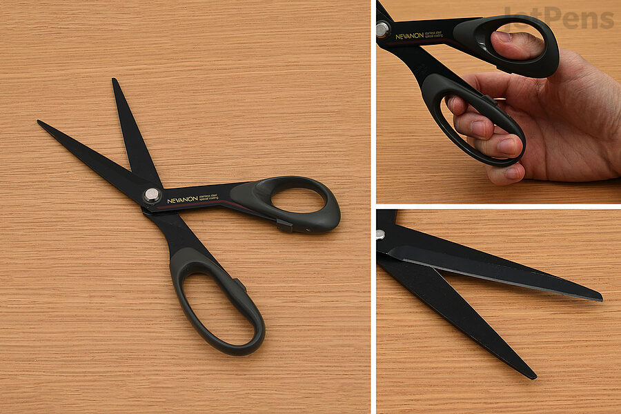  ALLEX Japanese Office Scissors for Desk, Large 7.2 All Purpose  Scissors, Made in JAPAN, All Metal Sharp Japanese Stainless Steel Blade  with Non-Slip Soft Ring, Black : Office Products