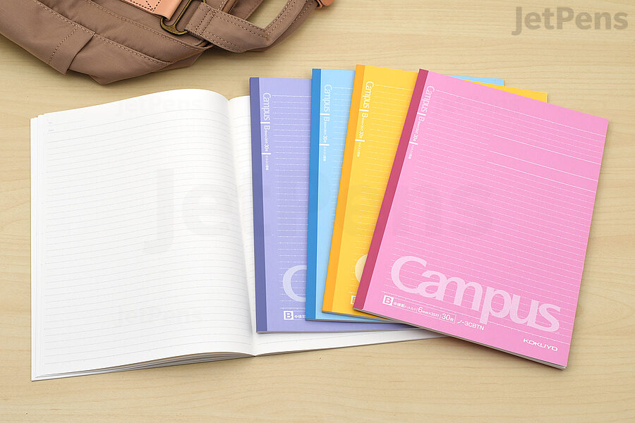 Kokuyo Campus Notebooks come in sets of five, so you can dedicate one notebook per class.
