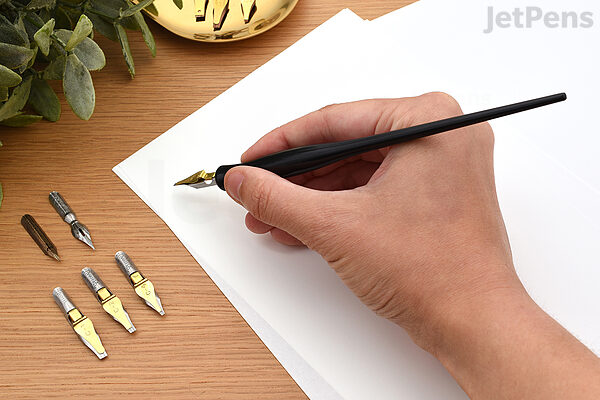 oblique pen holder for calligraphy  Wooden pen, Pen holders, Custom stamp  wedding