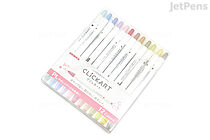 Zebra Clickart Knock Sign Pen - 0.6 mm - 12 Color Set - PL - ZEBRA WYSS22-12CPL