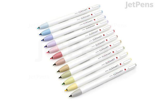 Zebra Pen ClickArt Retractable Marker, 0.6mm Fine Bullet Point Tip, Water  Based Ink, Assorted Colors, 12 Pack 