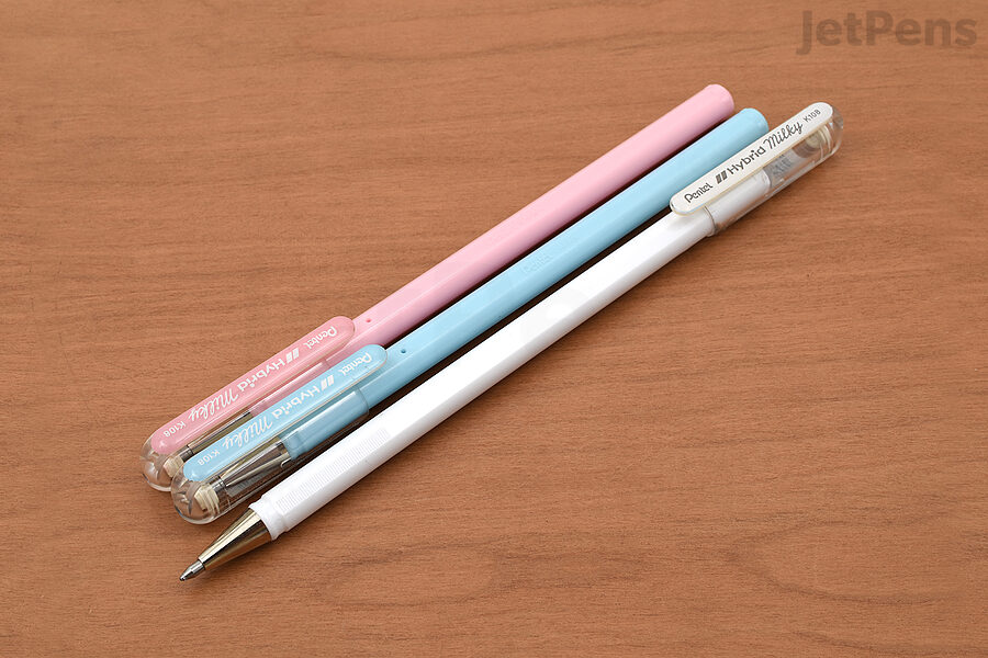 The Pentel Hybrid Milky has an opaque ink that shows up clearly in just one stroke.