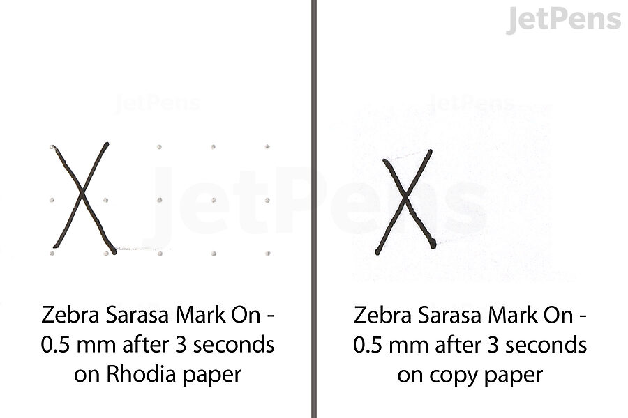 Gel ink dries faster on absorbent paper, like copy or filler paper.