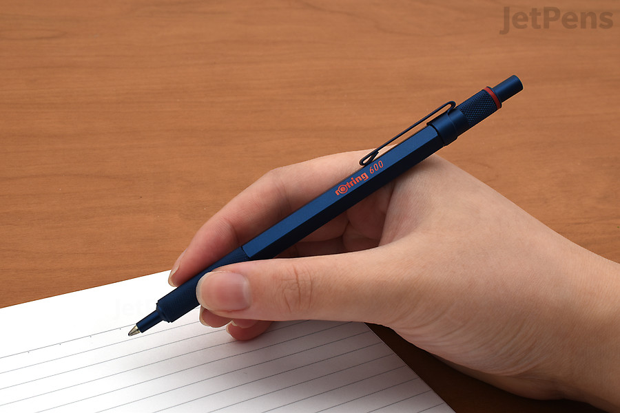 The Rotring 600 Ballpoint Pen is made entirely of metal and has cool knurled sections.