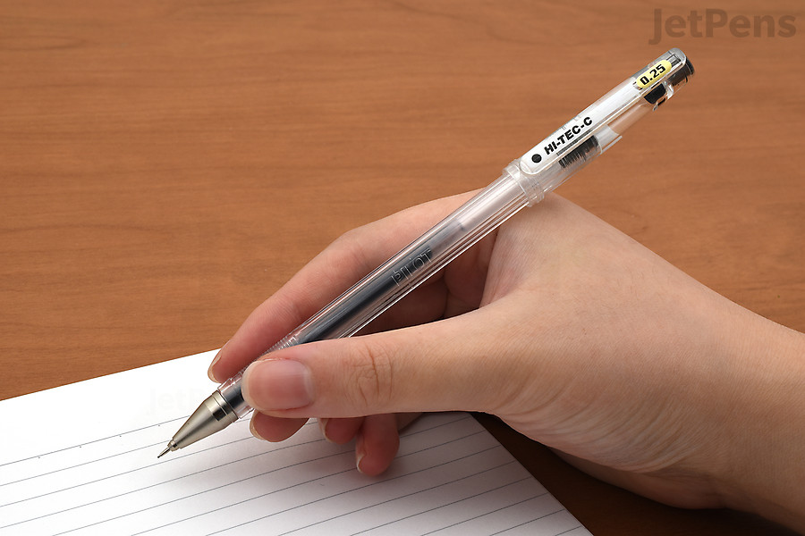 The Pilot Hi-Tec-C offers tip sizes as small as 0.25 mm.