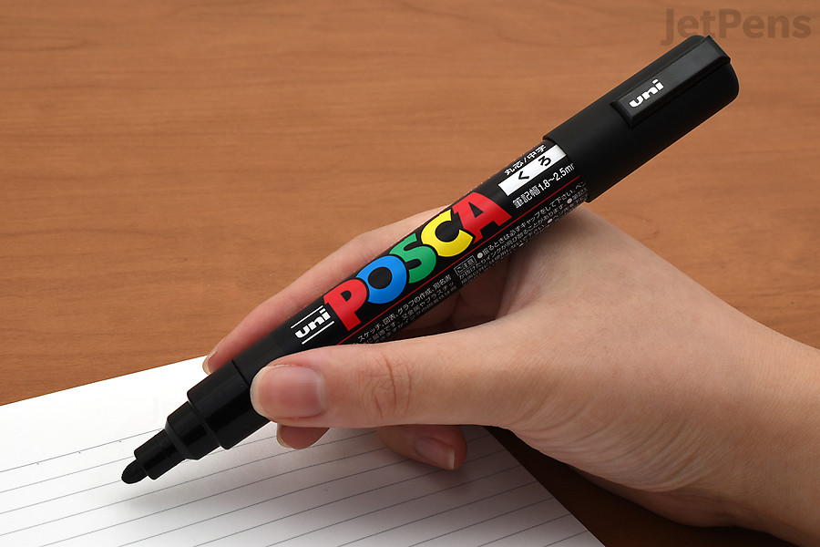 The Uni Posca Marker creates bold, opaque lines on any surface.