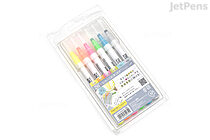 Kuretake ZIG Clean Color Dot Marker - 6 Highlight Color Set - KURETAKE TCSD-6100/6VC
