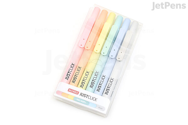 6 x Set Quick-drying Colorful Curve Highlighters Cute Hand