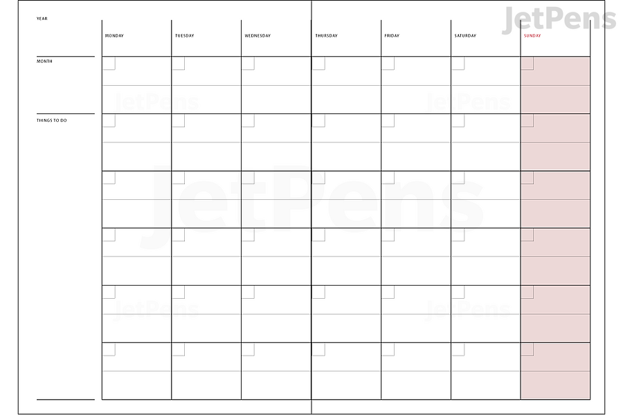 Laconic Style Monthly Notebook Format