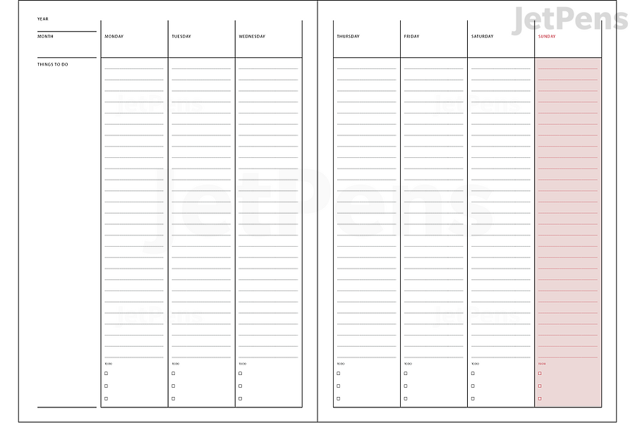 Laconic Weekly Style Planner Format
