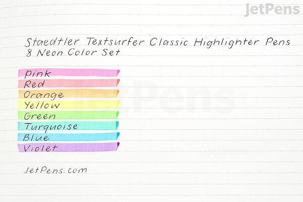 8 Marcadores Fluorescentes Textsurfer Rainbow Staedtler Multicolor