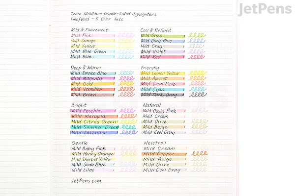 Zebra Mildliner Double-Sided Highlighter - US - Fine / Bold - 5 Neutral  Color Set