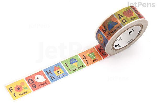 MT Kids Washi Paper Masking Tape: 3/5 in. x 23 ft. (Alphabet A-M)