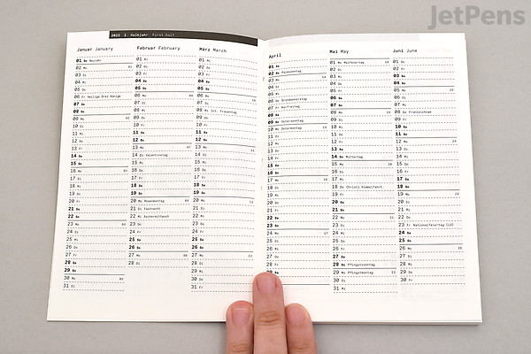 Roterfaden Monthly Calendar Booklet - A5 - Undated | JetPens
