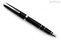 Pilot Metal Falcon Fountain Pen - Black - Rhodium Trim - Soft Medium Nib - PILOT 60670
