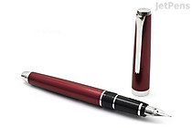 Pilot Metal Falcon Fountain Pen - Burgundy - Rhodium Trim - 14k Soft Extra Fine - PILOT 60463 Pilot Metal Falcon Fountain Pen - Burgundy - Rhodium Trim - 14k Soft Extra Fine - PILOT 60463