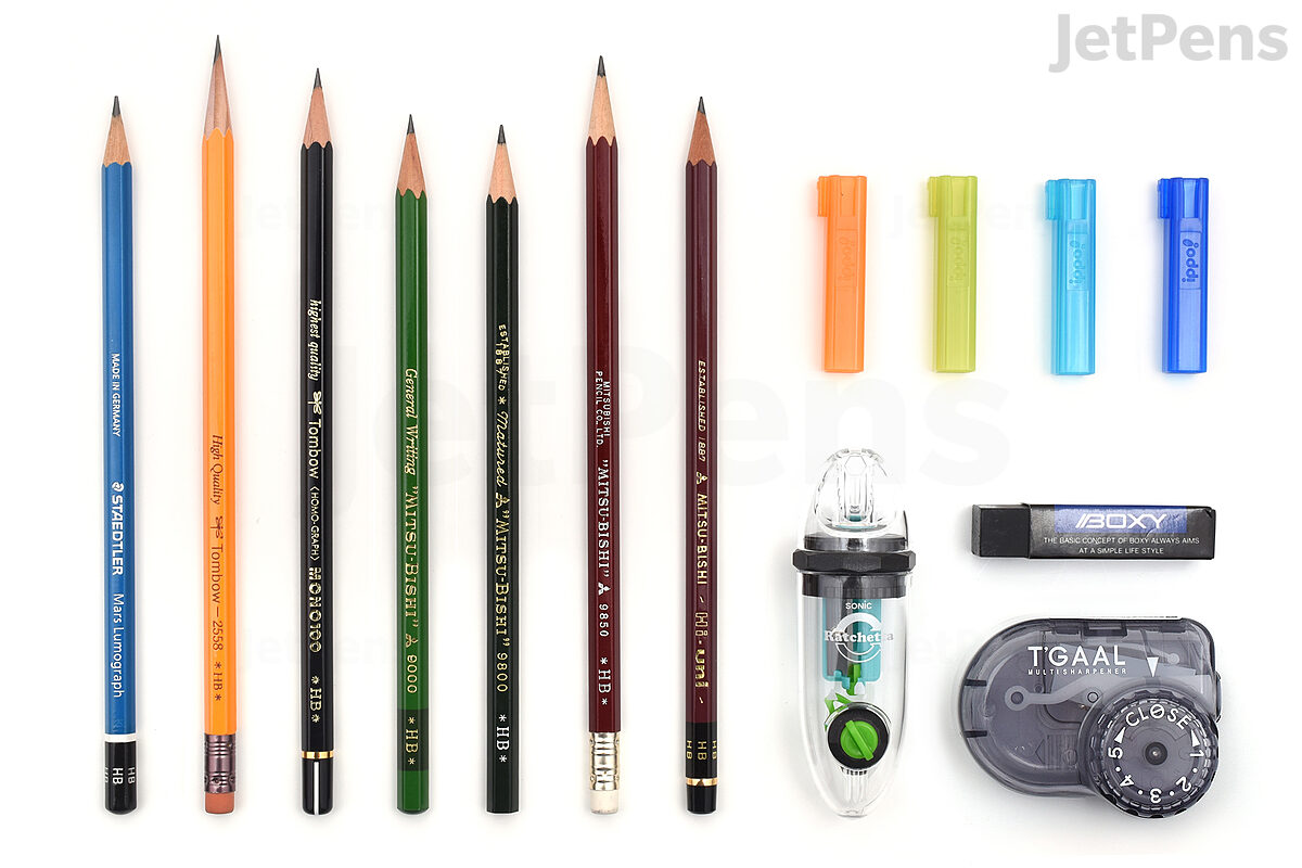 STAEDTLER Pencil, pencil sharpener (set of 50 Neon exam pencils) 