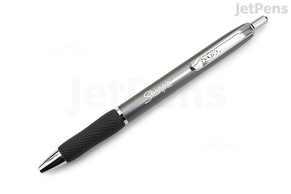 SHARPIE S-Gel, Gel Pens, Sleek Metal Barrel, Gunmetal, Medium Point  (0.7mm), Black Ink, 4 Count