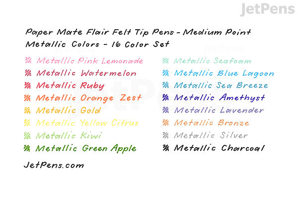 pop Astrolabium Guinness Paper Mate Flair Felt Tip Pen - Medium Point - Metallic Colors - 16 Color  Set | JetPens