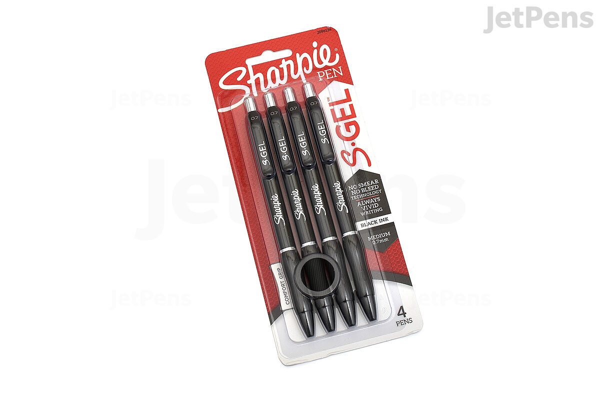 Sharpie S-Gel Gel Pen - 0.7 mm - Black - Pack of 4