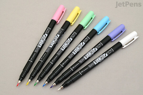 TOMBOW Dual Brush Pen PASTELS Palette 6 or 10 Marker Set--Review, SWATHES,  & Demo 