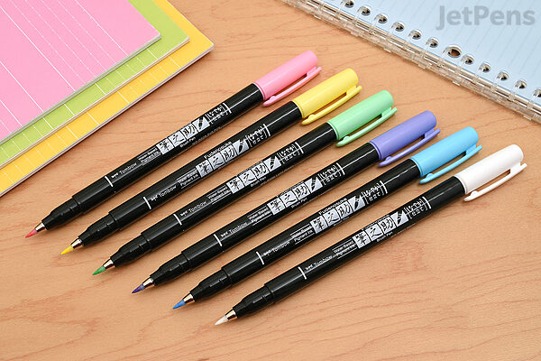 Tombow Fudenosuke Brush Pen 2 Type Set, hard,soft with twin tip