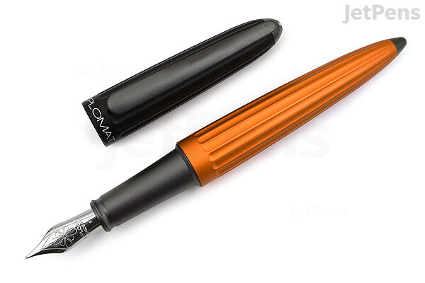 Diplomat Fountain Pen - Black/Orange Fine Nib JetPens