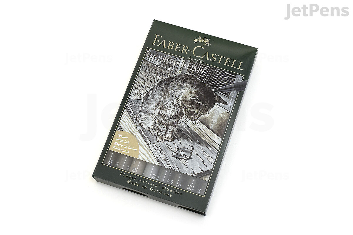 Faber Castell Pitt Pens (8 Black Pitt Artist Pens) FC167137