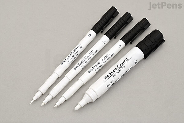 De kerk Factuur Poging Faber-Castell PITT Artist Pen - White 101 - Set of 4 (B, C, 1.5, 2.5) |  JetPens