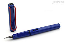 LAMY Safari Fountain Pen - Blue with Red Clip - Extra Fine Nib - Limited Edition - LAMY L14RDEF