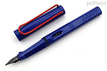 LAMY Safari Fountain Pen - Blue with Red Clip - Fine Nib - Limited Edition - LAMY L14RDF