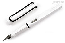LAMY Safari Fountain Pen - White with Black Clip - Fine Nib - Limited Edition - LAMY L19WEBKF