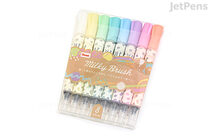 Pentel Milky Brush Pen - 8 Color Set - PENTEL GFH-P8ST