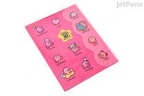 Kamio Japan 2 Pocket Clear File with Die Cut Cover - A4 - Kirby 30th Anniversary - Pink - KAMIO JAPAN 301370